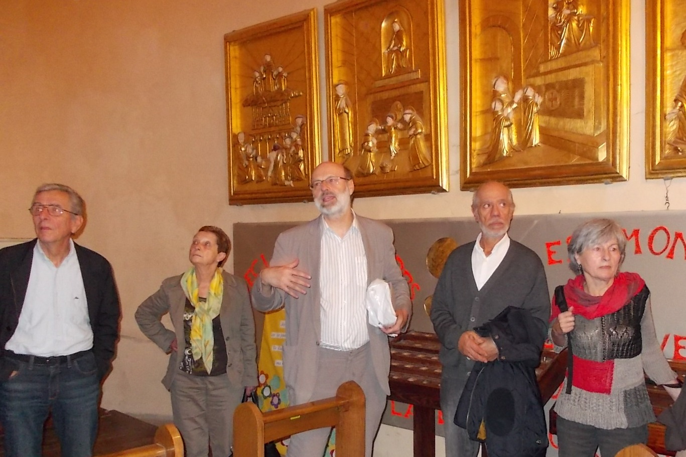 Visite de l'abbatiale de Morlàas par Emmanuel Garland (photo G. Monfort)